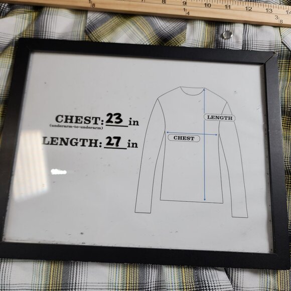 Dixon Flannel Co Sublime Plaid Shirt 2XL Button-Up Rock Band Yellow Black - Picture 6 of 8